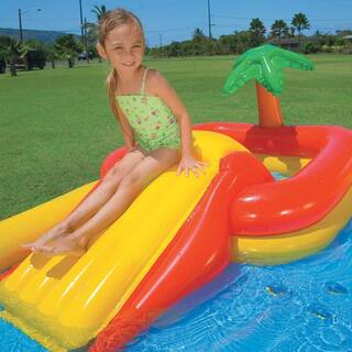 Intex 100 in. x 77 in. Inflatable Ocean Play Center and 8.5 in. x 5.75 in. Pool for 2-3 Kids 57454EP + 56483EP