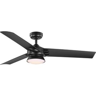 Progress Lighting Edwidge 52 in. 3-Blade LED Black DC Motor Contemporary Ceiling Fan with Light P250062-031-30