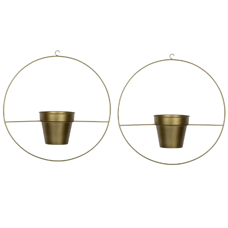 Quality Assured Metal Small Size Hanging Planter Premium Quality Wall Mounted Flower Pots   Planters Supply From India