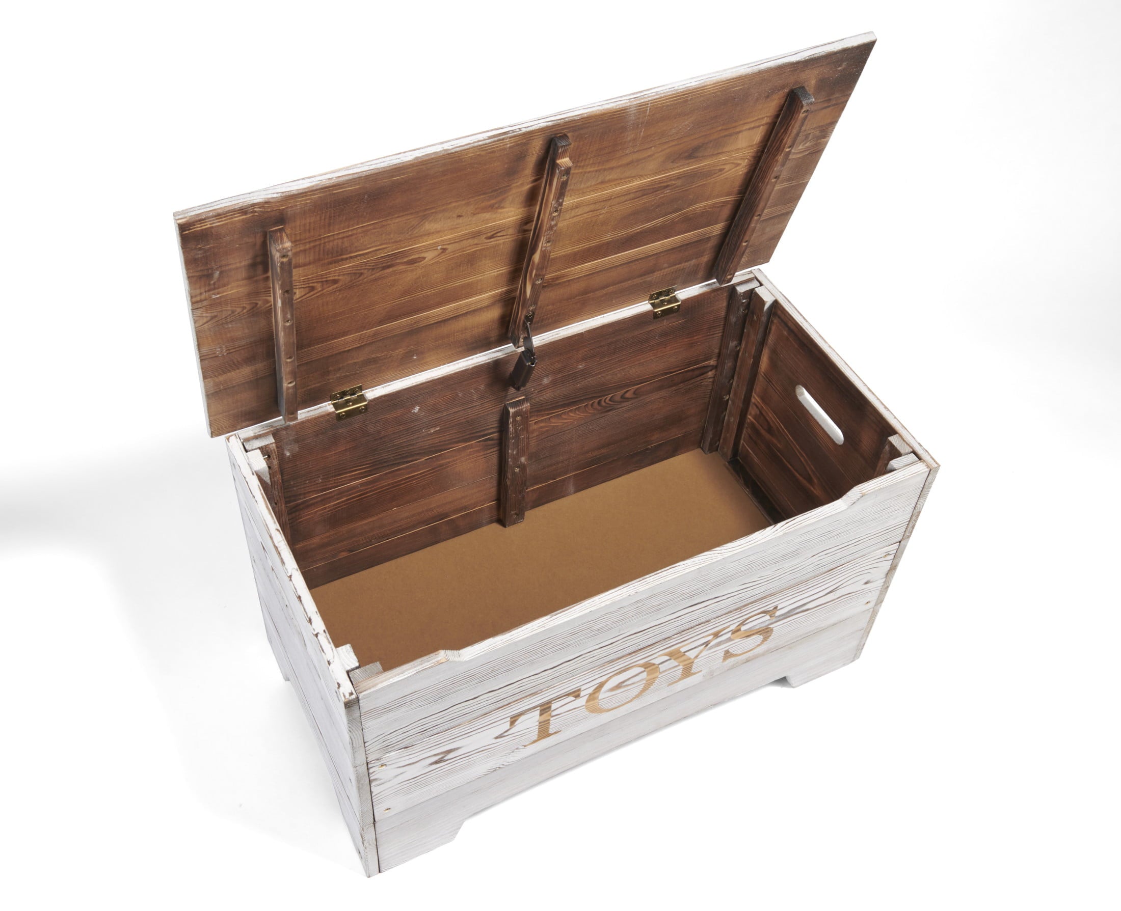 Badger Basket 24.6 Gallon Wood Toy Chests, Distressed White