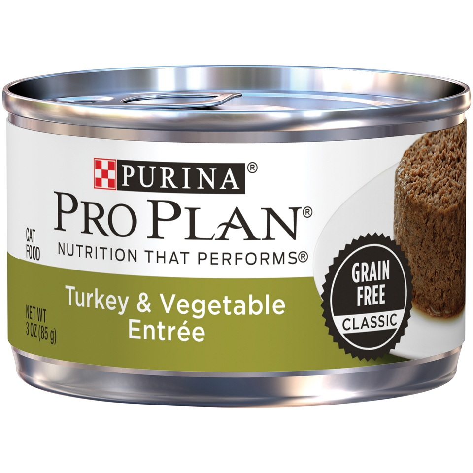 Purina Pro Plan High Protein Grain Free Adult Wet Cat Food Turkey and Vegetable (24) 3 oz. Cans