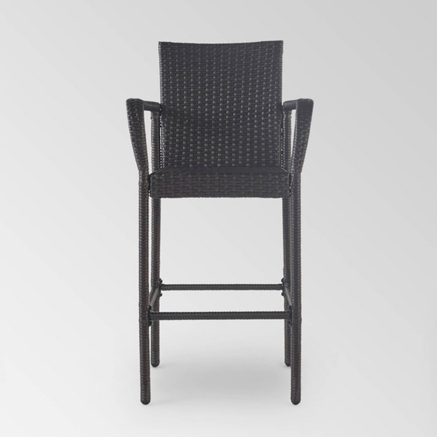 Delfina Set Of 2 Wicker Barstool Christopher Knight Home