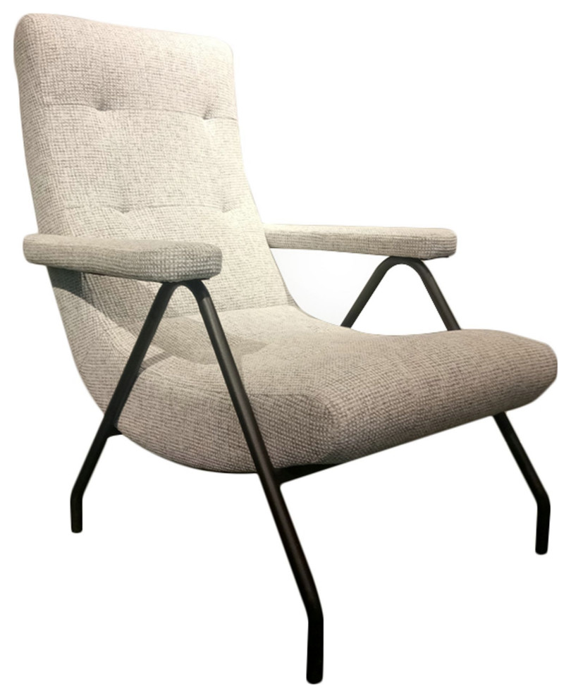 Retro Lounge Chair   Light Grey Tweed   Transitional   Armchairs And Accent Chairs   by LH Imports  Houzz