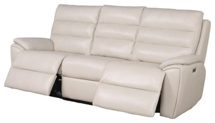 Steve Silver Duval Ivory Leather Sofa Loveseat and Chair Set   Contemporary   Living Room Furniture Sets   by Homesquare  Houzz