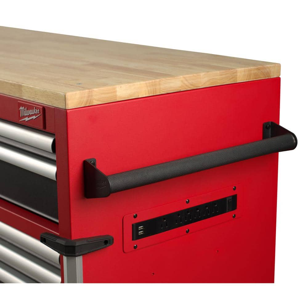 MW 52 in. W x 22 in. D 12 Drawer Heavy Duty Mobile Workbench Cabinet in Red 