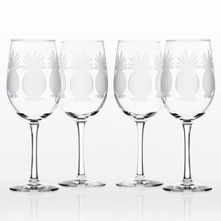 Rolf Glass Pineapple 12 oz. Clear White Wine Glass (Set of 4) 205427-S4