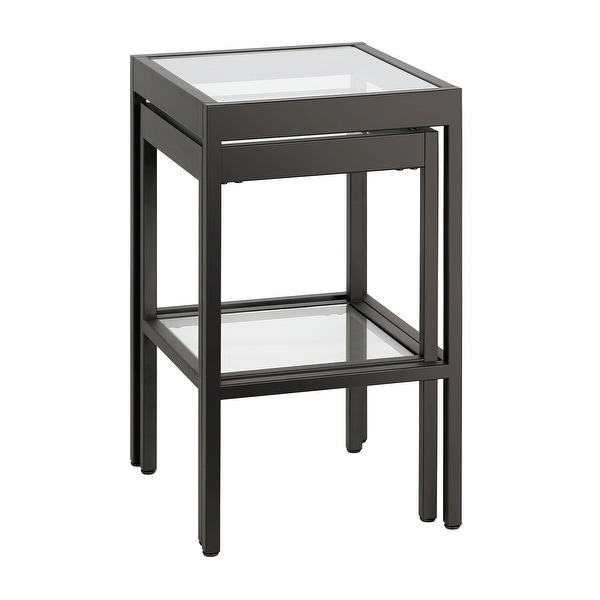 Alexis Metal/ Tempered Glass Nesting Tables