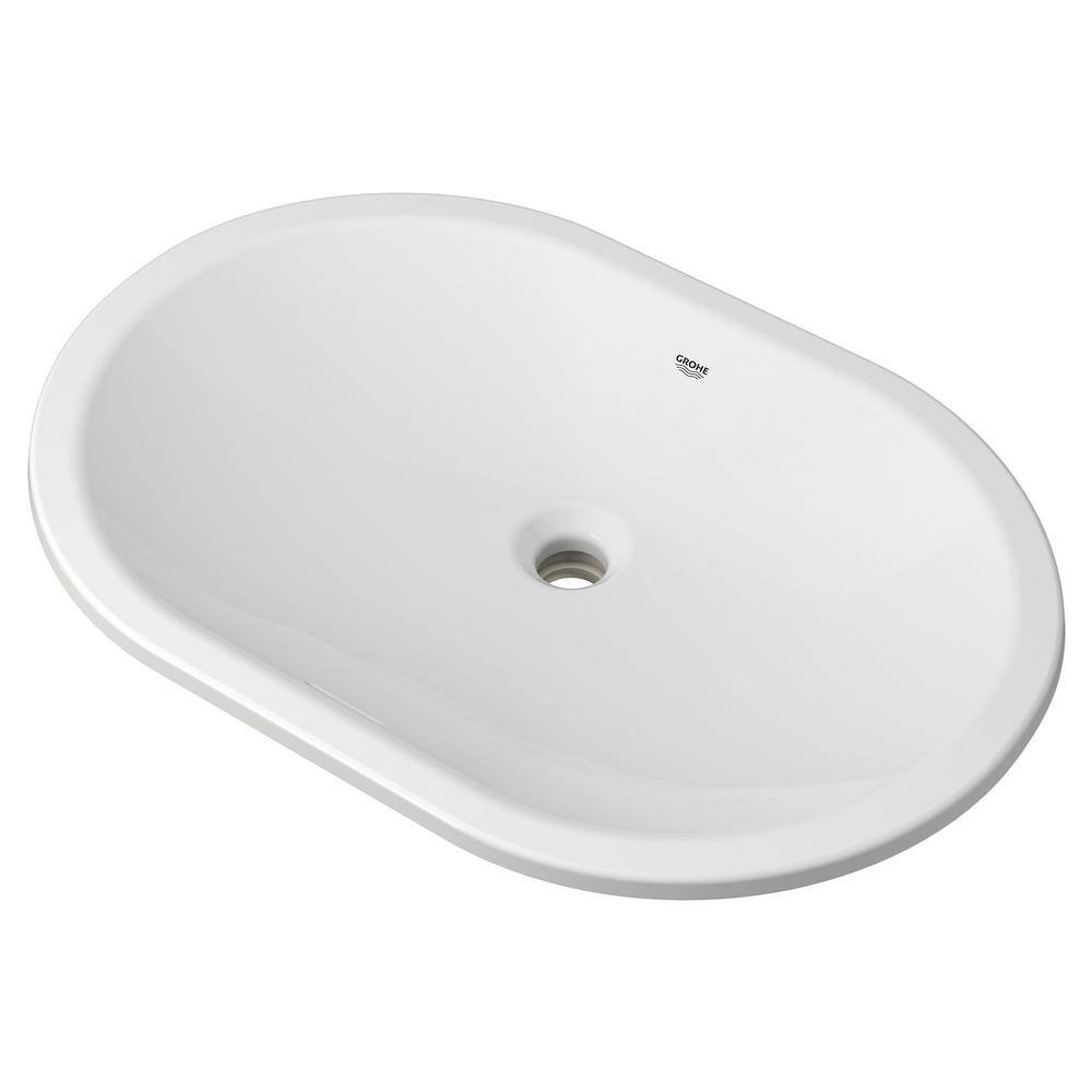 GROHE Essence 24 in. Undermount Bathroom Sink in Alpine White 39673000