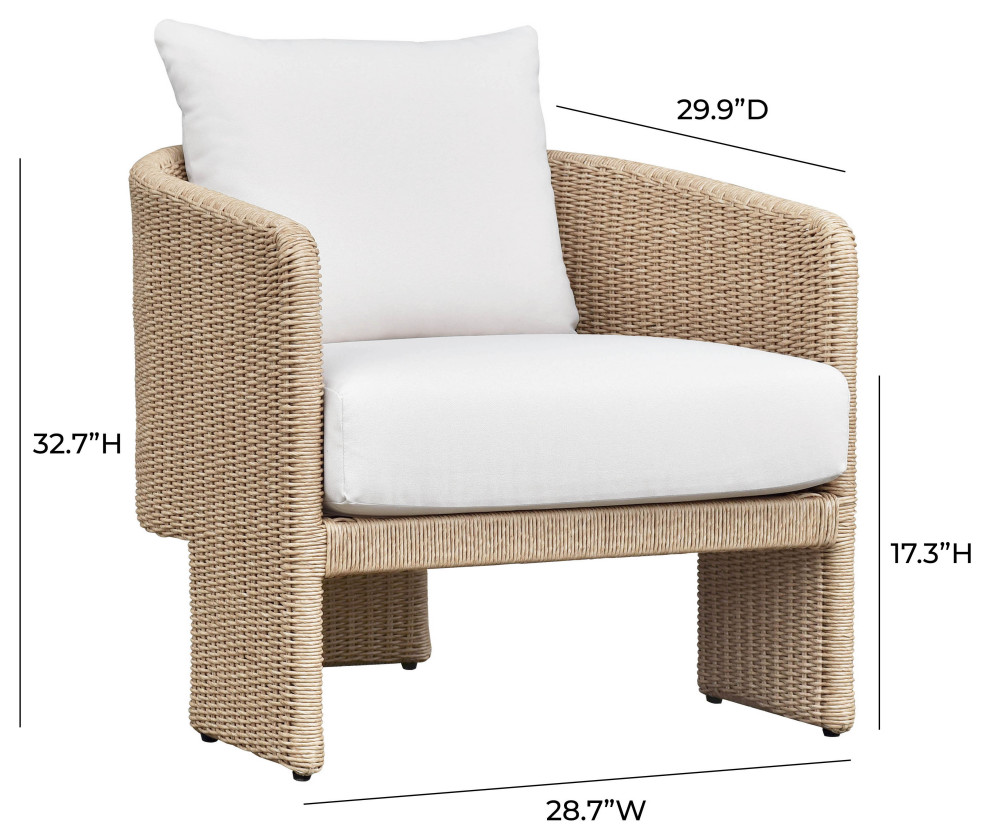 Alexa Cream Outdoor Armchair   Modern   Outdoor Lounge Chairs   by TOV Furniture  Houzz