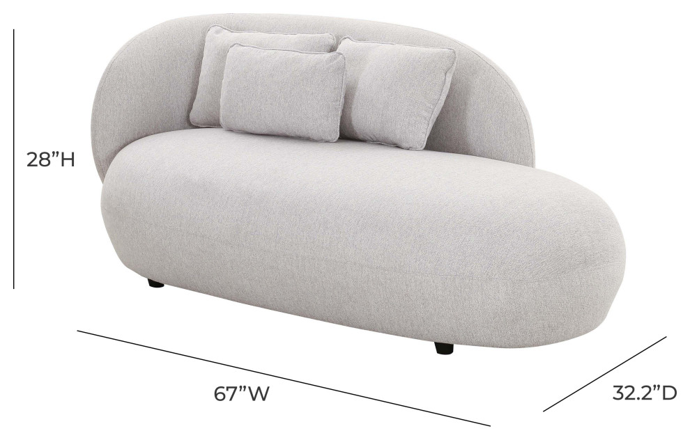 Galet Velvet Chaise   Transitional   Indoor Chaise Lounge Chairs   by TOV Furniture  Houzz