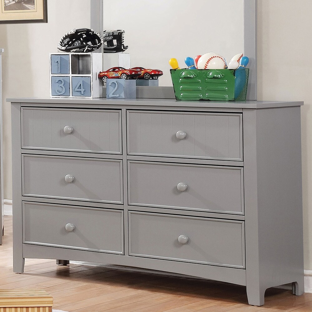 Deer Transitional 48 inch Wide Solid Wood 6 Drawer Dresser by Furniture of America