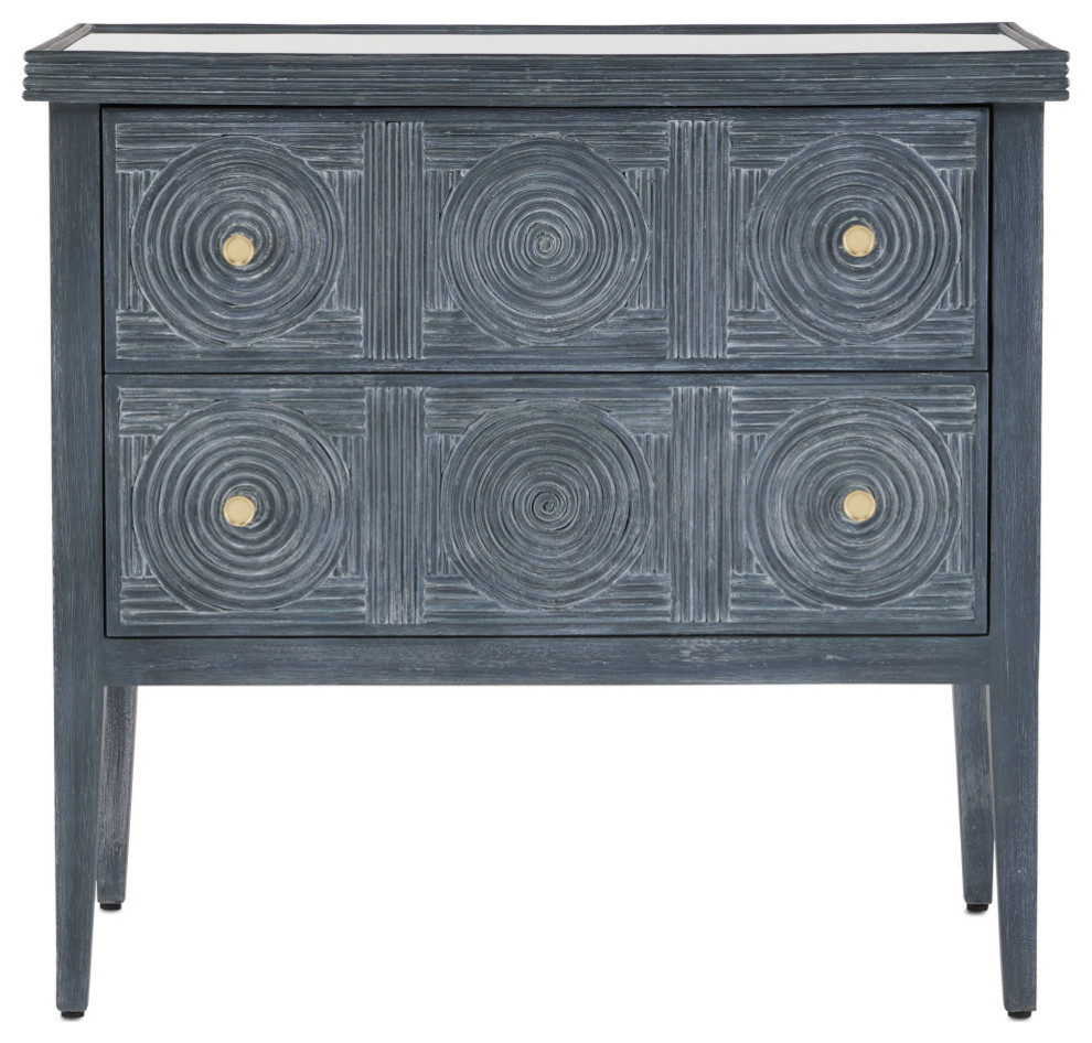 Santos Vintage Navy Chest   Farmhouse   Accent Chests And Cabinets   by Currey  ampCompany  Inc.  Houzz