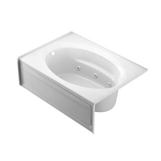 JACUZZI PROJECTA 60 in. x 42 in. Acrylic Left Drain Oval in Rectangle Alcove Whirlpool Bathtub with Heater in White R4S6042WLR1HXW