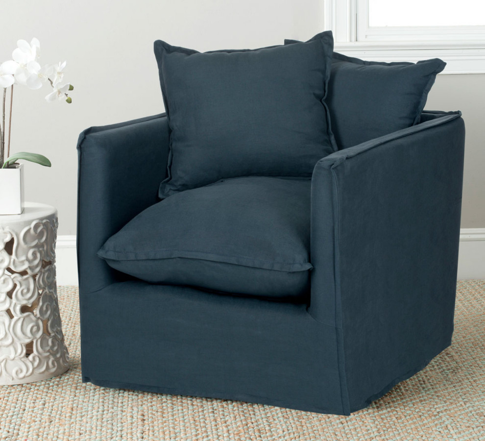 Chandler Arm Chair Blue   Transitional   Armchairs And Accent Chairs   by V.S.D Furniture  Houzz