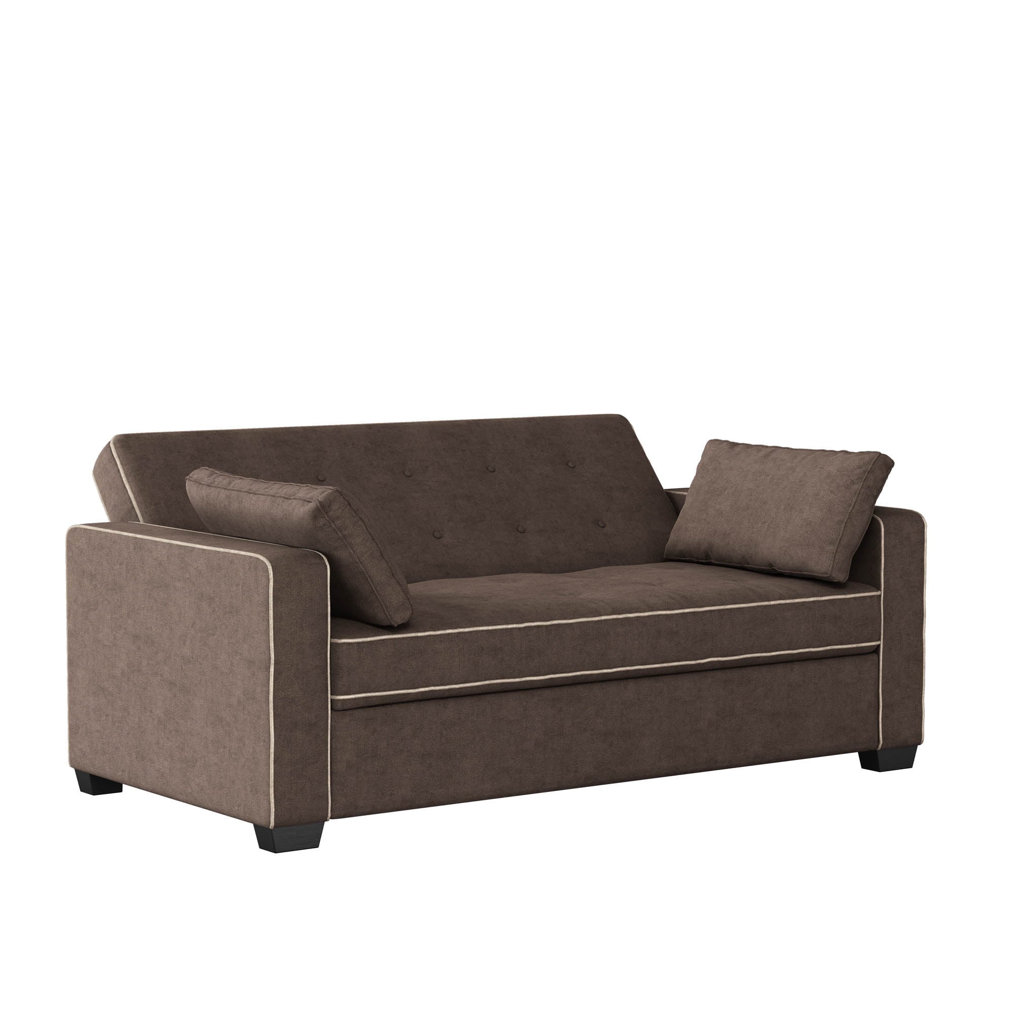 Serta Monroe Modern Sofa with Sleeper, Brown Fabric