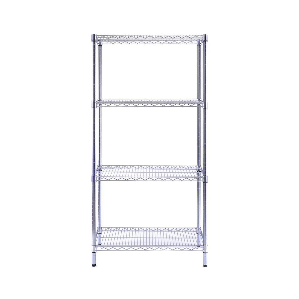 mzg 4 Tier Commercial Chrome Shelving Unit 18 in. x 30 in. x 59 in. U4575150OIBH412KC