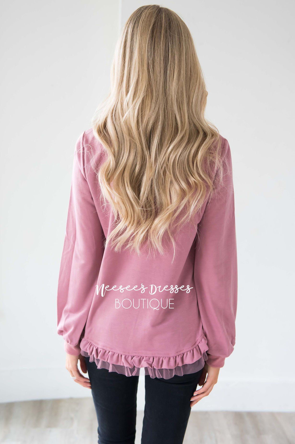 My Great Escape Chiffon Hem Sweater