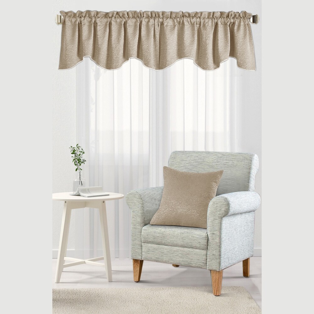 Peralta Jacquard Chenille Window Valance and Pillow Shell Set