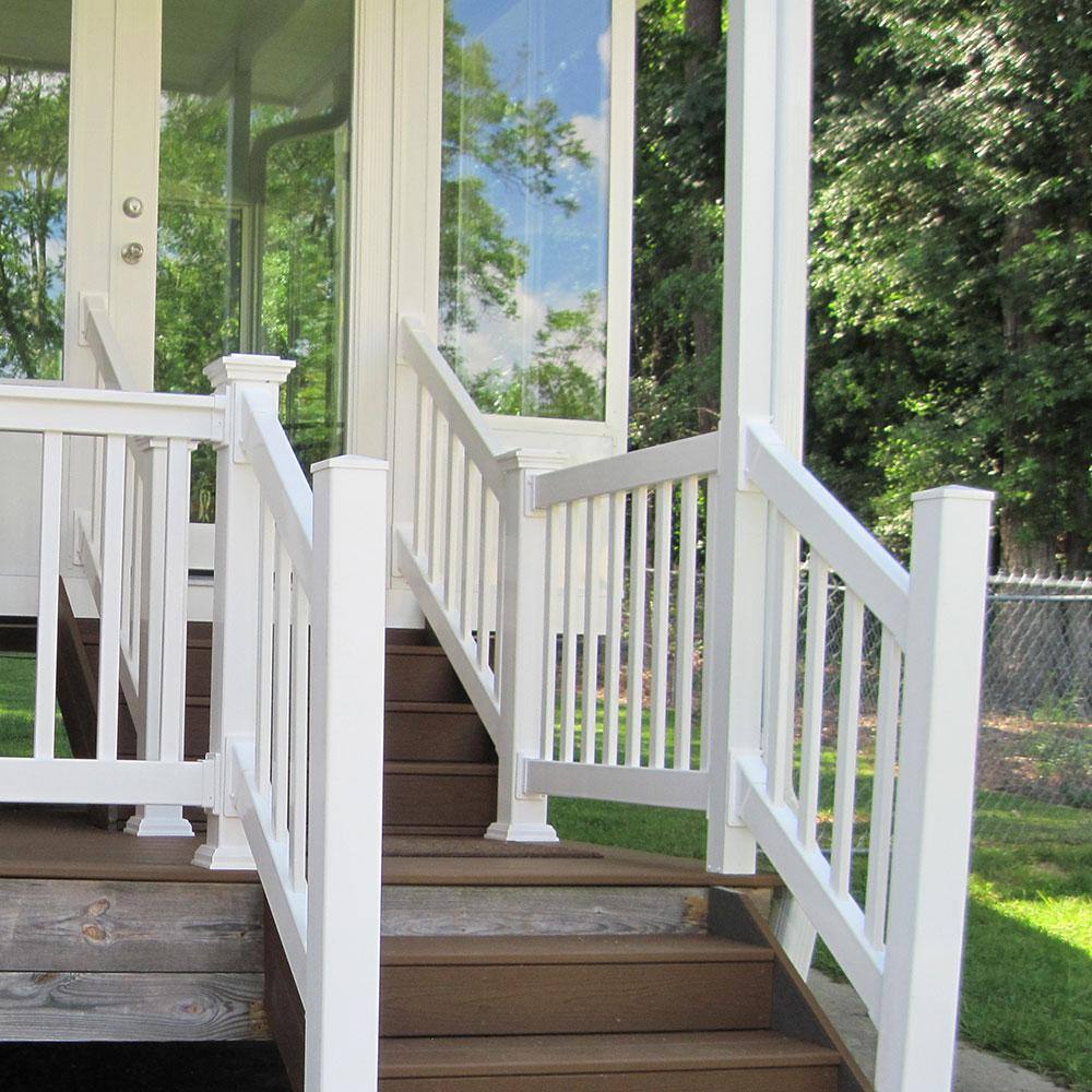 Weatherables Naples 3 ft. H x 8 ft. W White Vinyl Railing Kit CWR-R36-E8