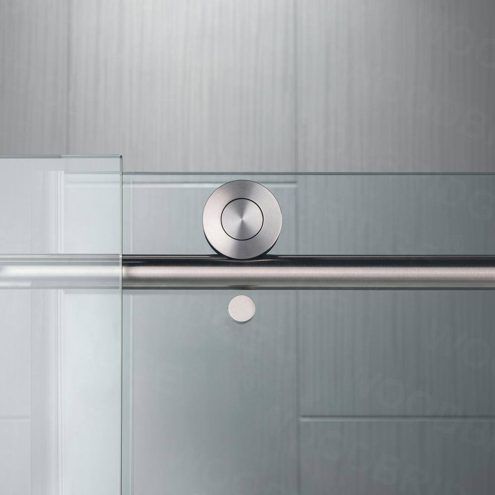 WOODBRIDGE Loddon 60 in. W x 62 in. H Sliding Frameless Shower Door in Brushed Nickel HSD3620