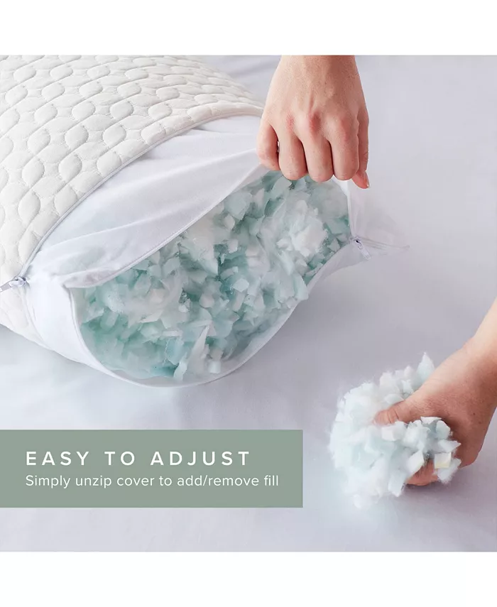 Lucid Customizable Fiber and Shredded Foam Pillows with Zippered Inner Cover