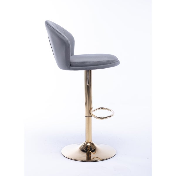 Modern Bar Stools，with Chrome Footrest and Base 2pcs