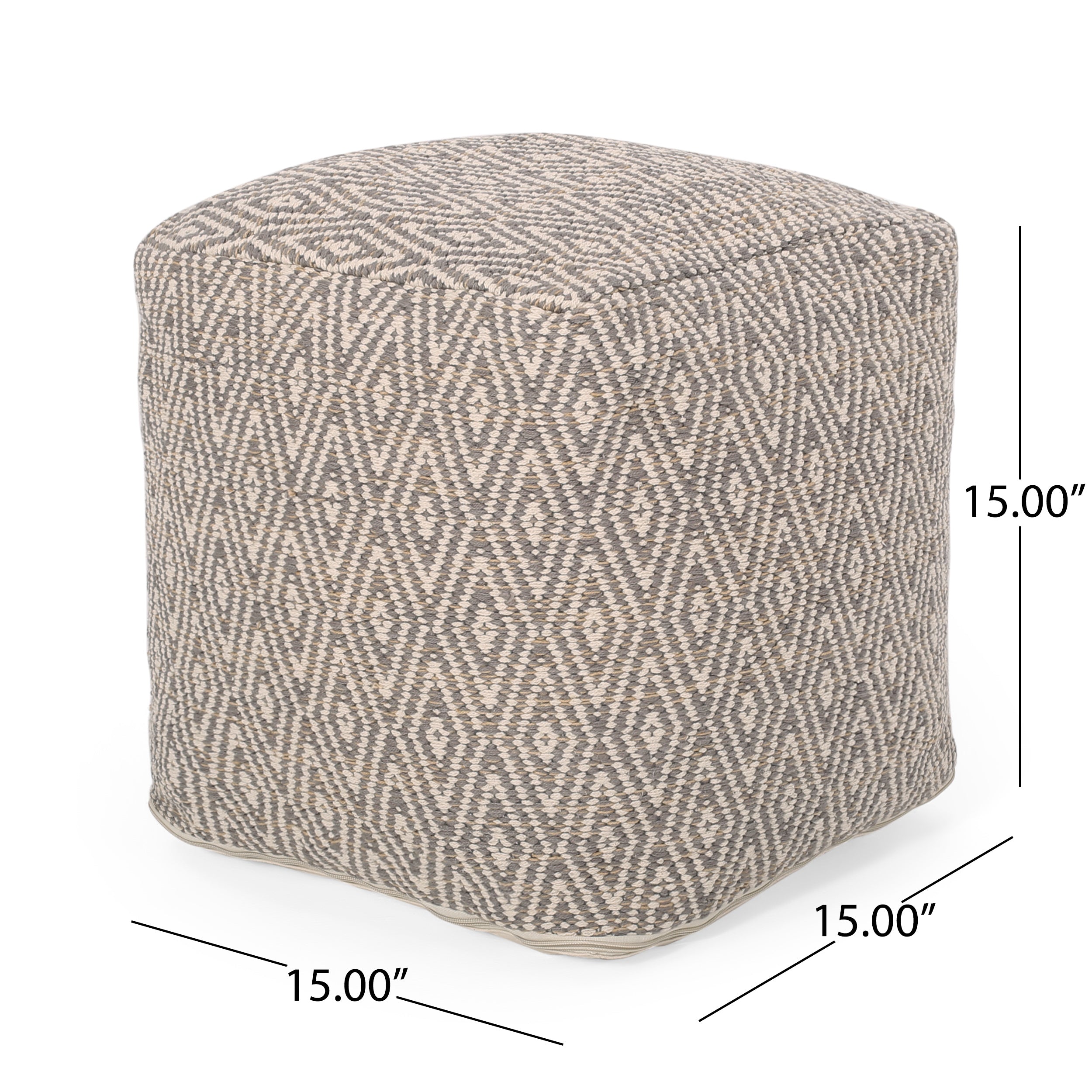 Sovereign Hand-Crafted Cotton Cube Pouf