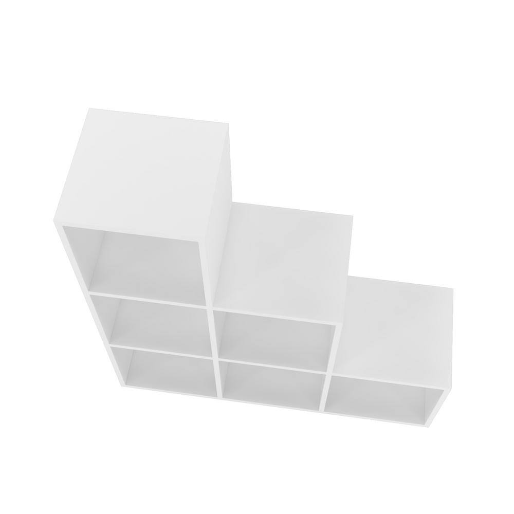 Manhattan Comfort Cascavel 36.22 in. W x 11.41 in. D Sophisticated White Stair Cubby Shelf 26AMC6