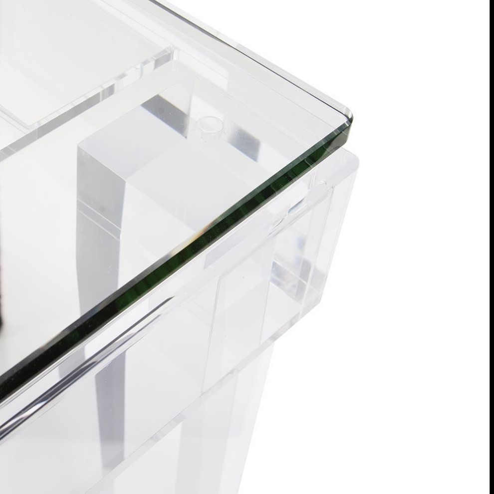 Console Table HOWARD ELLIOTT CLARETTE Crystal Clear Acrylic Tempered   Contemporary   Console Tables   by EuroLuxHome  Houzz