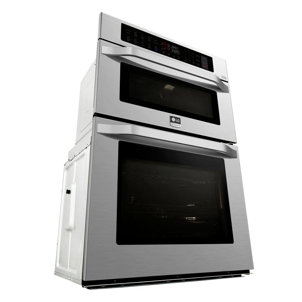 LG STUDIO 30 in. Smart Electric Convection  EasyClean Combination Wall Oven with Built-In Microwave in Stainless Steel LSWC307ST