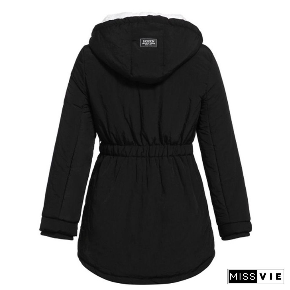 New Autumn and Winter Ladies Fashion Warm Jacket Plus Velvet Padded Cotton Clothing Winter Coat