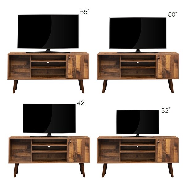 TV Stand Use in Living Room Furniture with 1 storage and 2 shelves Cabinet