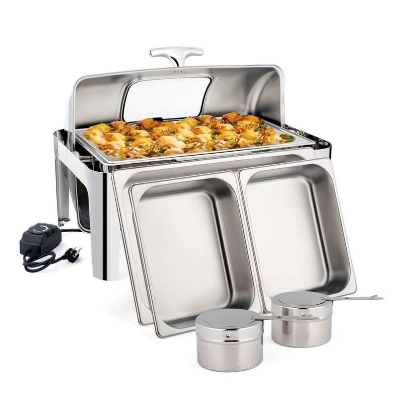 400W 9Qt Stainless Steel Dual Use(Fuel or Electric) Chafing Dish