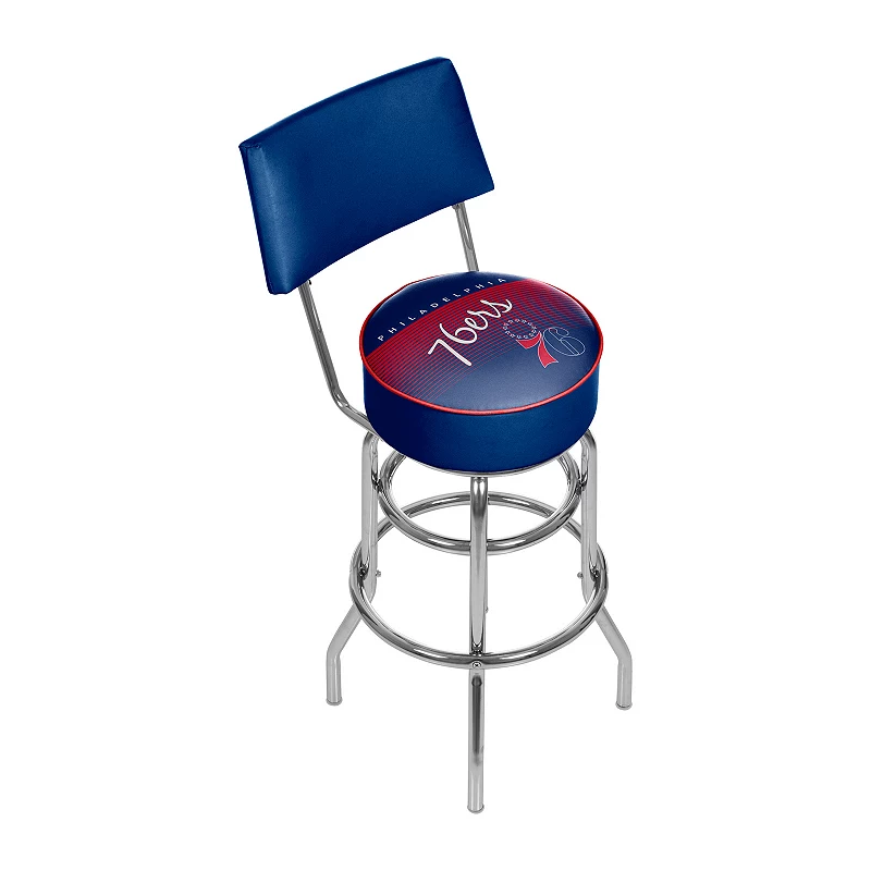 Philadelphia 76ers Hardwood Classics Padded Swivel Bar Stool with Back