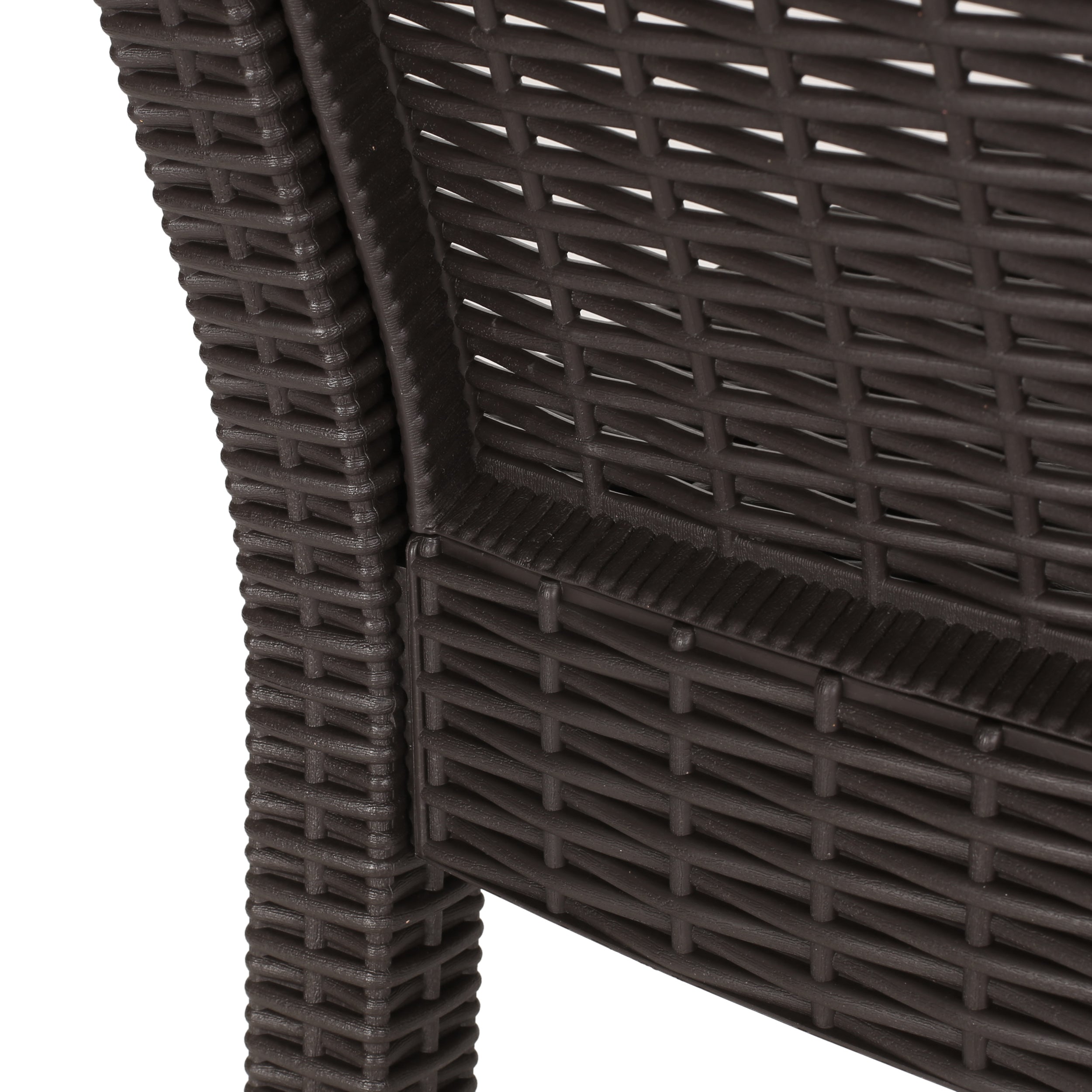 Covecrest Outdoor Faux Wicker Barstools, Set of 2, Dark Brown