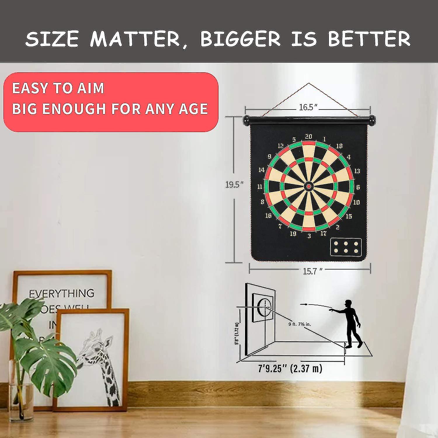 Magnetic Dart Board， Indoor Outdoor Dart Games For Kids With 12pcs Magnetic Darts， Safety Toy Games， Rollup Double Sided Board Game Set For Gifts