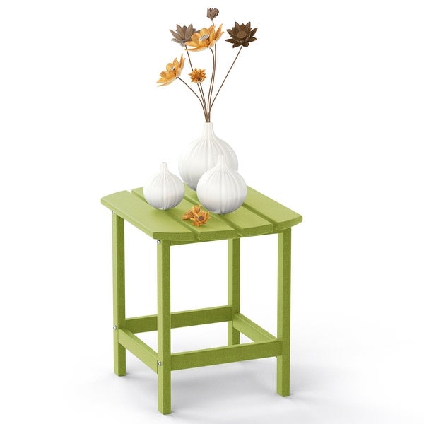 18.11 in. H Outdoor HDPE Plastic Side Table with Weather Resistant