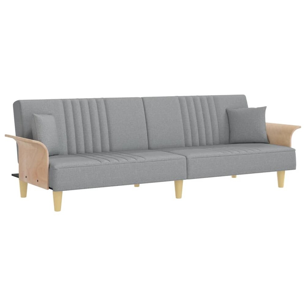 vidaXL Sofa Bed with Armrests Dark/Light Gray Fabric   88.2\