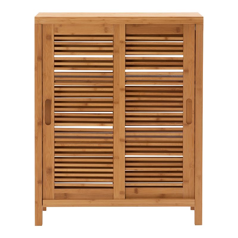 Linon Bracken Bamboo 2-Door Floor Storage Cabinet