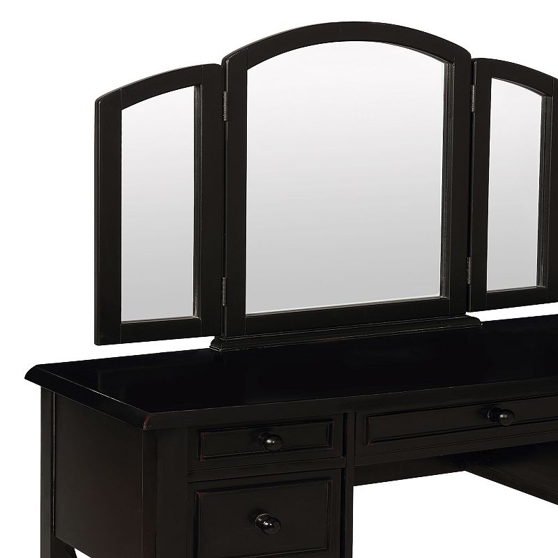 Linon Vanity， Mirror and Bench 3-piece Set