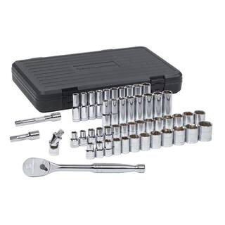 GEARWRENCH 12 in. Drive 6-Point Standard and Deep SAEMetric Mechanics Tool Set (49-Piece) 80700D