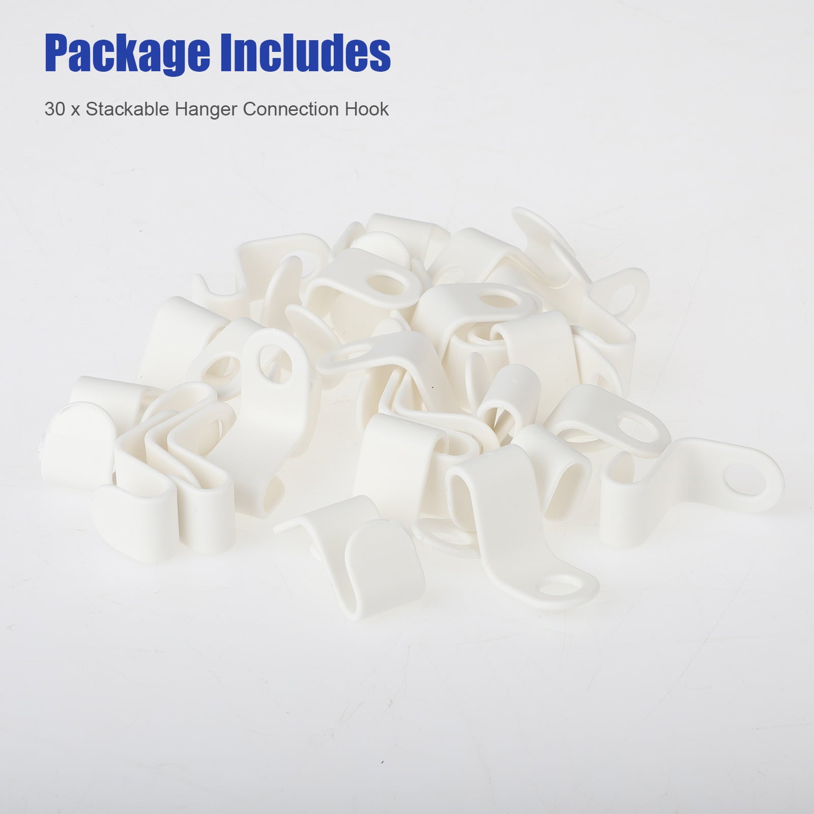 30pcs Clothes Hanger Connector Hooks, EEEkit Hanger Extender Clips, Cascading Hanger Hooks for Bedroom Closet, Heavy Duty Save Space, White