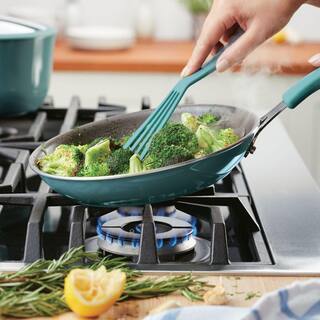 Rachael Ray Cook Plus Create 10-Piece Agave Blue Aluminum Nonstick Cookware Set with Lids 14748