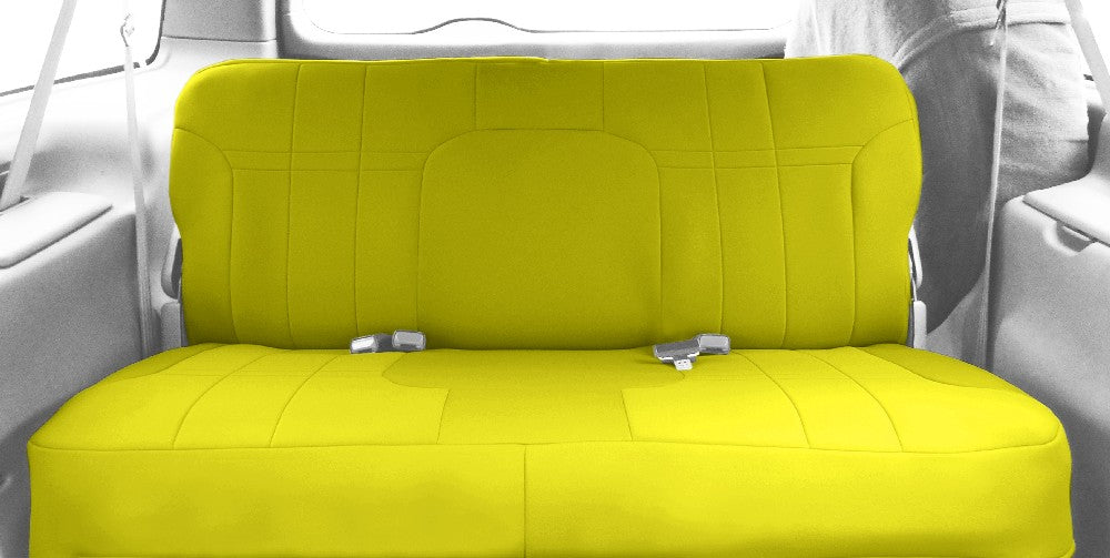 CalTrend Front Solid Bench Neo Seat Covers for 1984-1988 Toyota Pickup - TY107-12NA Yellow Insert and Trim