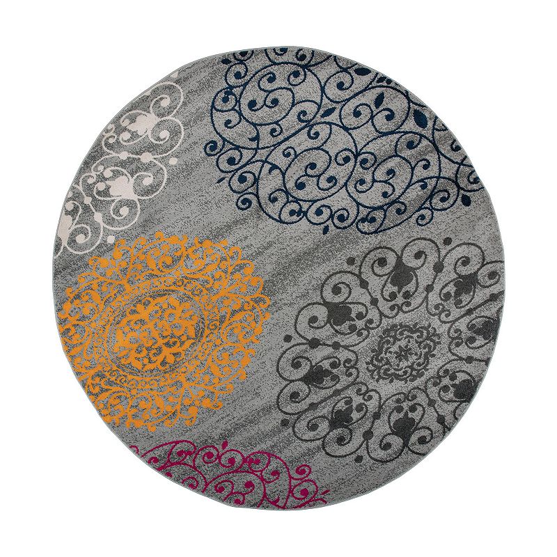 World Rug Gallery Toscana Contemporary Modern Floral Rug