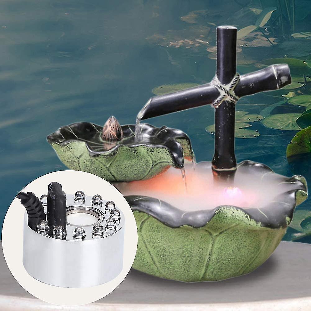 12 Led Lights Color Changing Ultrasonic Atomizer Atomizer Fountain Pool Indoor Outdoor Fountain Mr