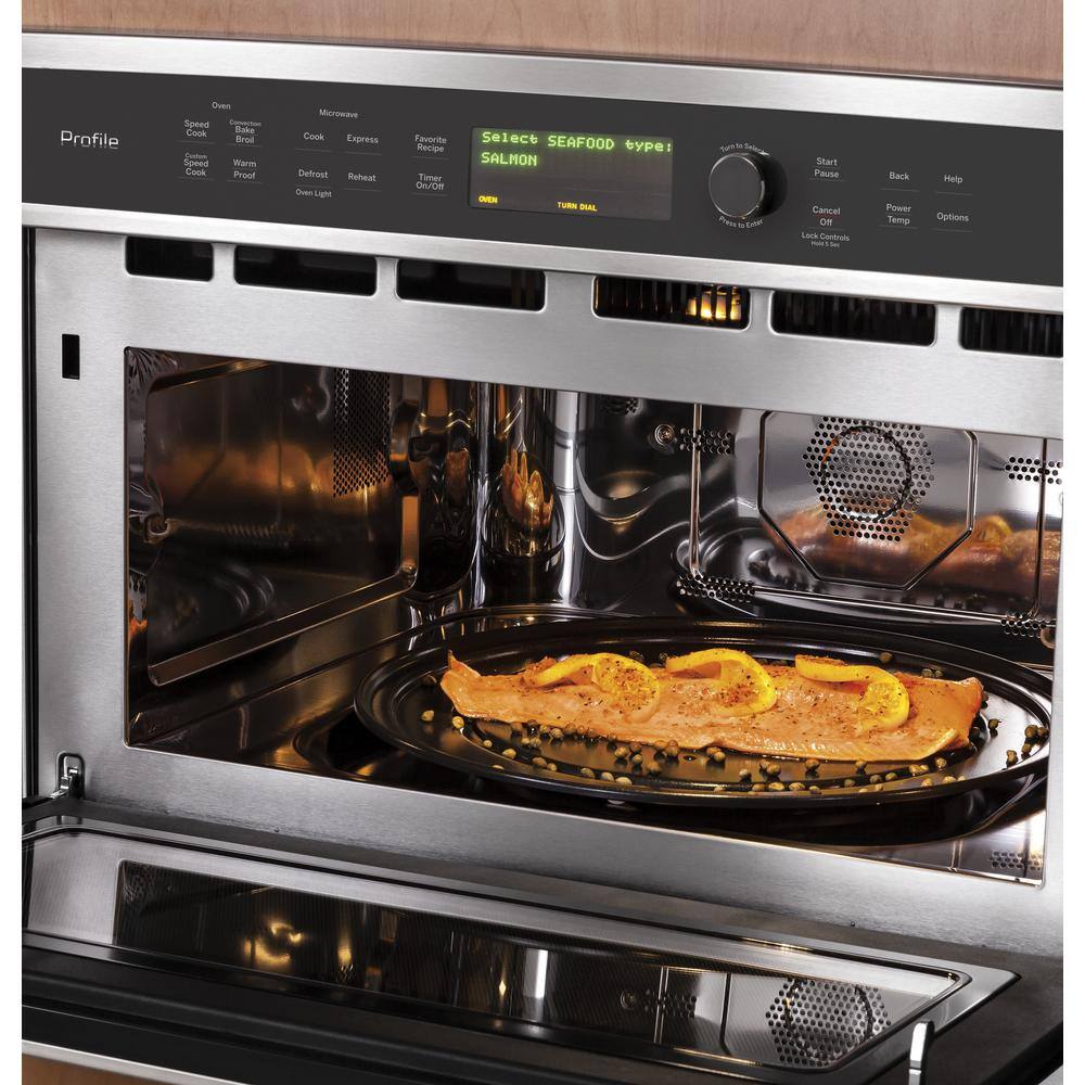 GE Profile Profile 30 in. Single Electric Wall Oven with Advantium Cooking in Stainless Steel PSB9120SFSS