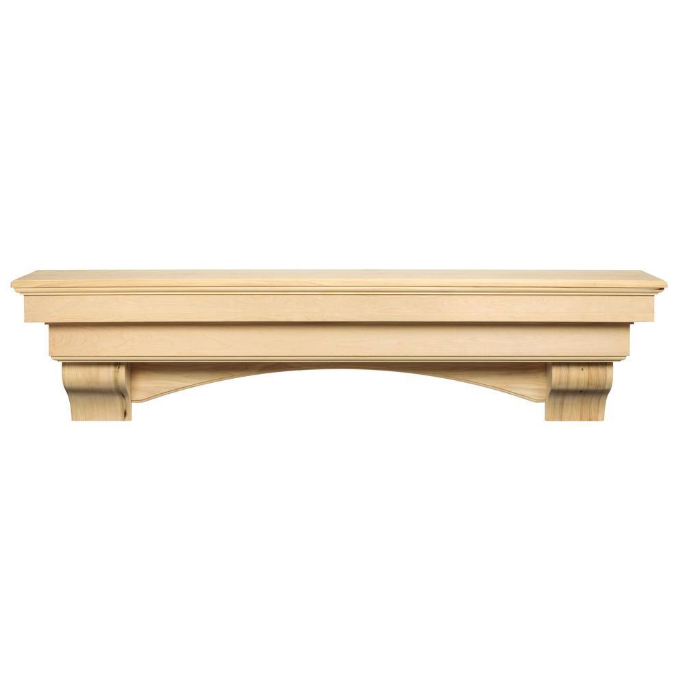 Pearl Mantels 6 ft. Unfinished Paint and Stain Grade Cap-Shelf Mantel RPS72495D