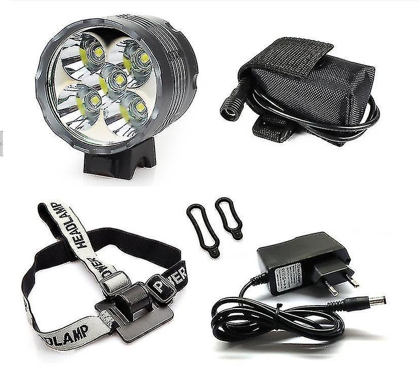 Bike Lights， 6000 Lumens 5 Led Bicycle Light，waterproof Mountain Bike Front Light With Rechargeable