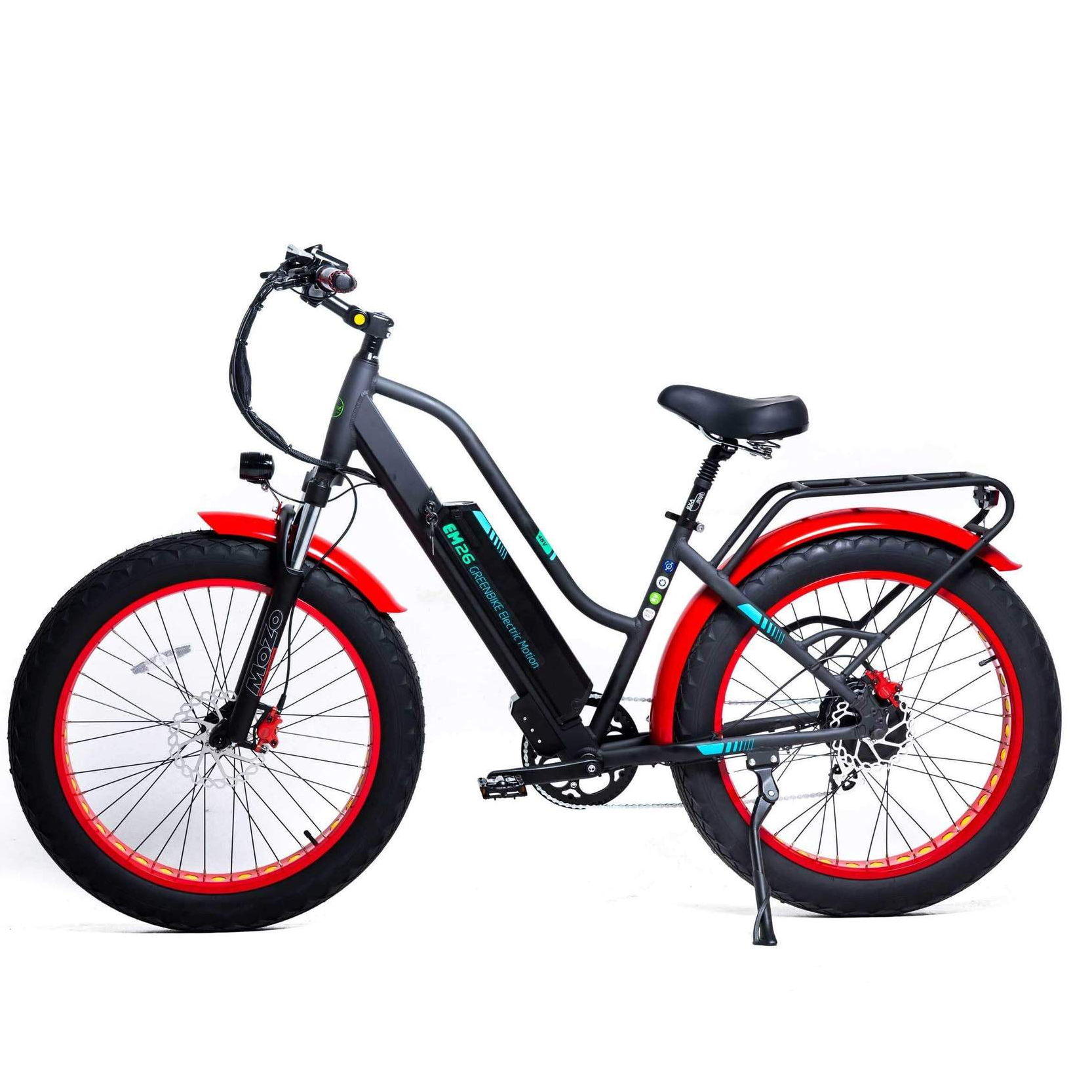 Green Bike Electric EM26 Fat Tire Ebike Low Step Cruiser Frame 48V 750W